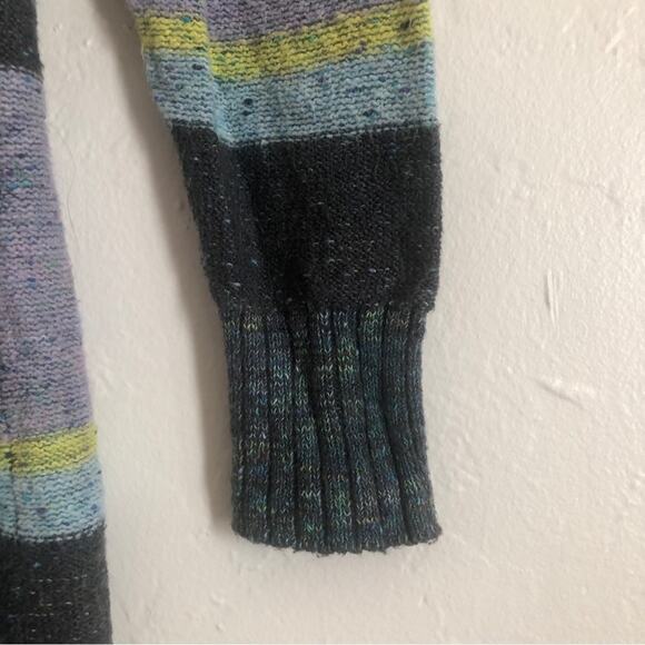 Anthropologie Daily Practice Striped Colorblock Turtleneck Keyhole Sweater Dress - Picture 5 of 8